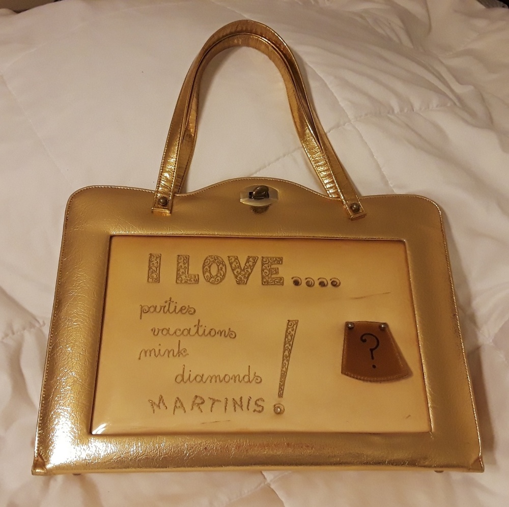 Kurt Chambrè gold vintage Love/Hate purse